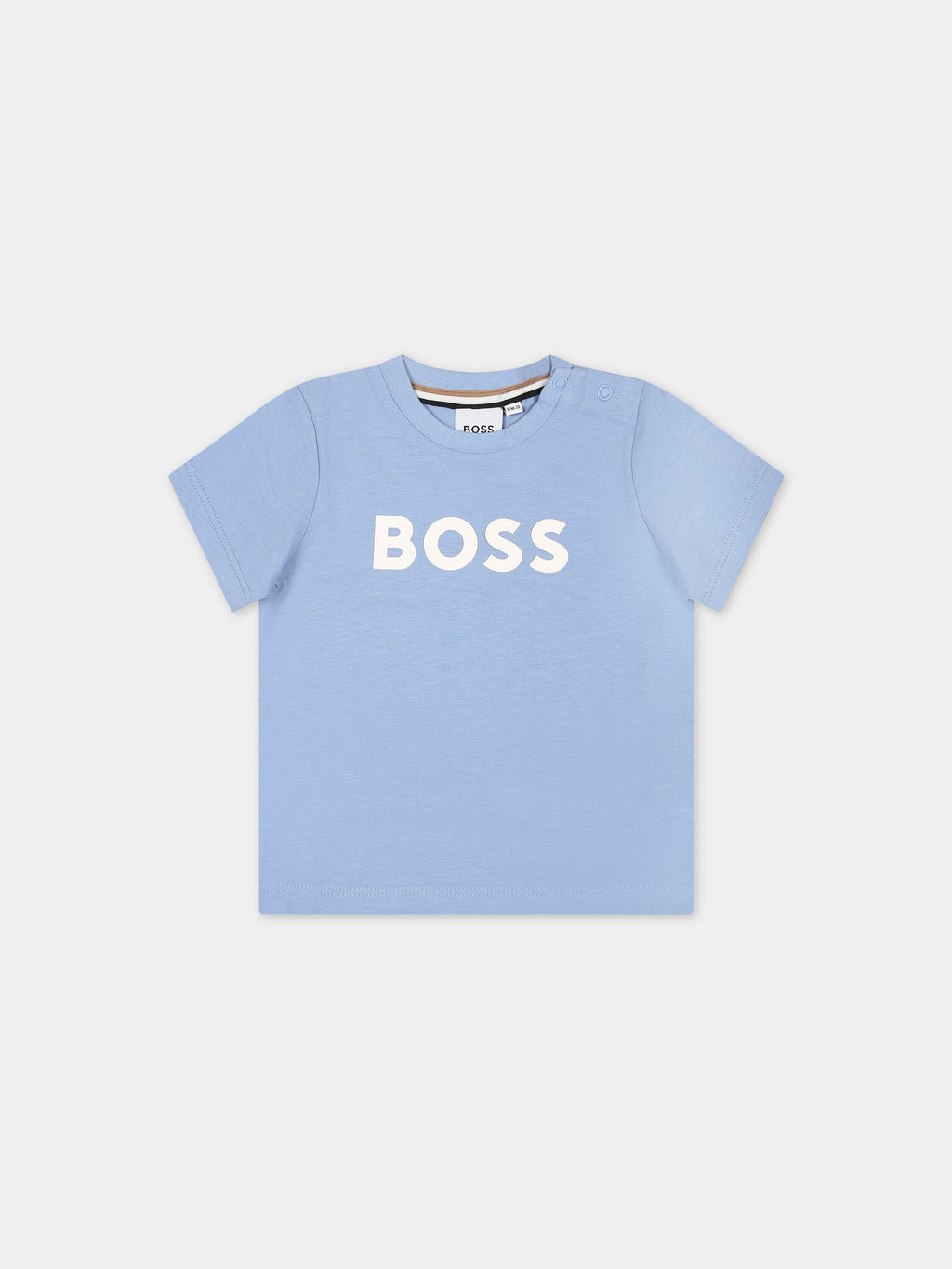 T-shirt bleu ciel pour bébé garçon avec logo